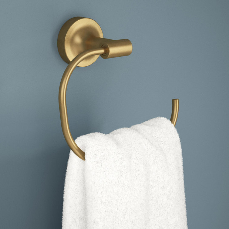 Satin brass towel on sale ring